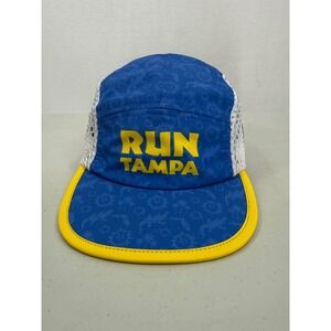 Boco Gear Running Hat Mens OSFA Blue Yellow Run Tampa Mesh 5 Panel Cap